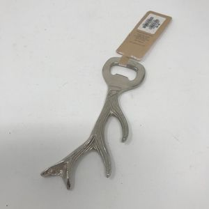 Antler Bottle Opener Silver Tone Metal Christmas